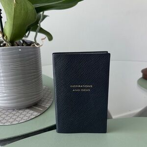 Smythson of Bond Street Panama Leather Notebook Gold Edged